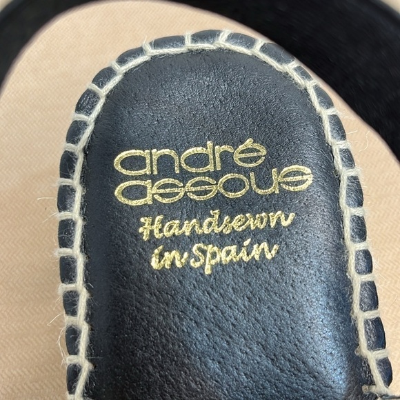 Andre Assous Womens Wedge Sandal Espadrille Size 9.5 Black Suede Reese-A - Picture 11 of 13